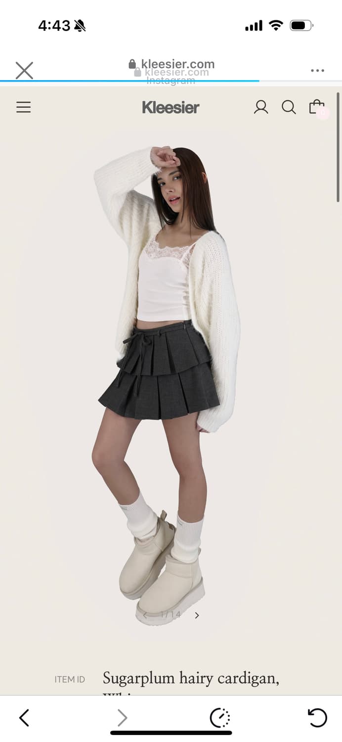 Kleesier Sugarplum hairy 클리시어 화이트 가디건 상품이미지3