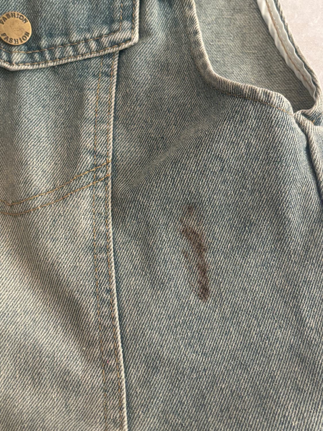 빈티지 버튼 데님 청자켓 조끼 베스트 상품이미지3