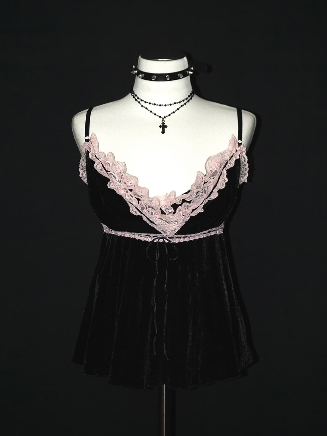 (rose fanfan) gyaru lace velvet top  상품이미지1