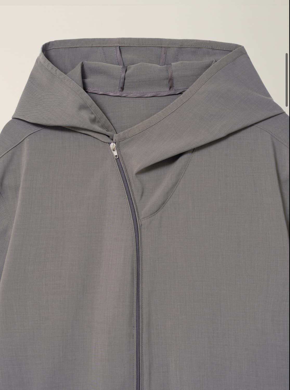CUT-OUT SLEEVE HOODED ZIP JACKET GREY M 상품이미지2