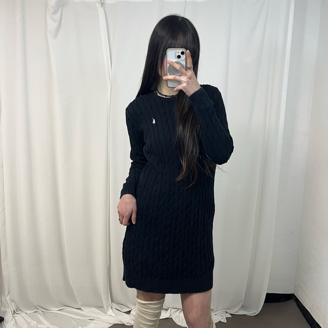 Polo Cable Knit One-piece 상품이미지1