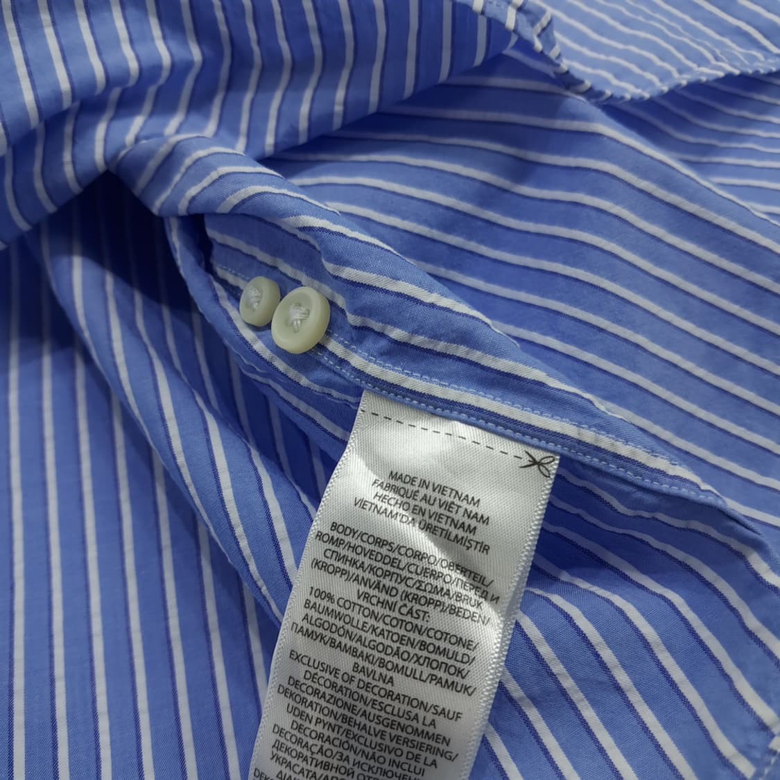 Co818 4XL Big 폴로 랄프로렌 블루 시어서커 QR 반팔 셔츠 상품이미지7