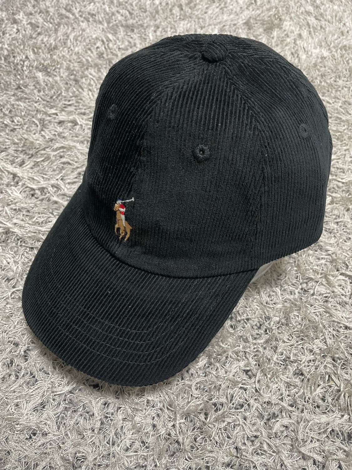 폴로Polo 컬러포니 블랙 코듀로이 캡 Free 상품이미지1