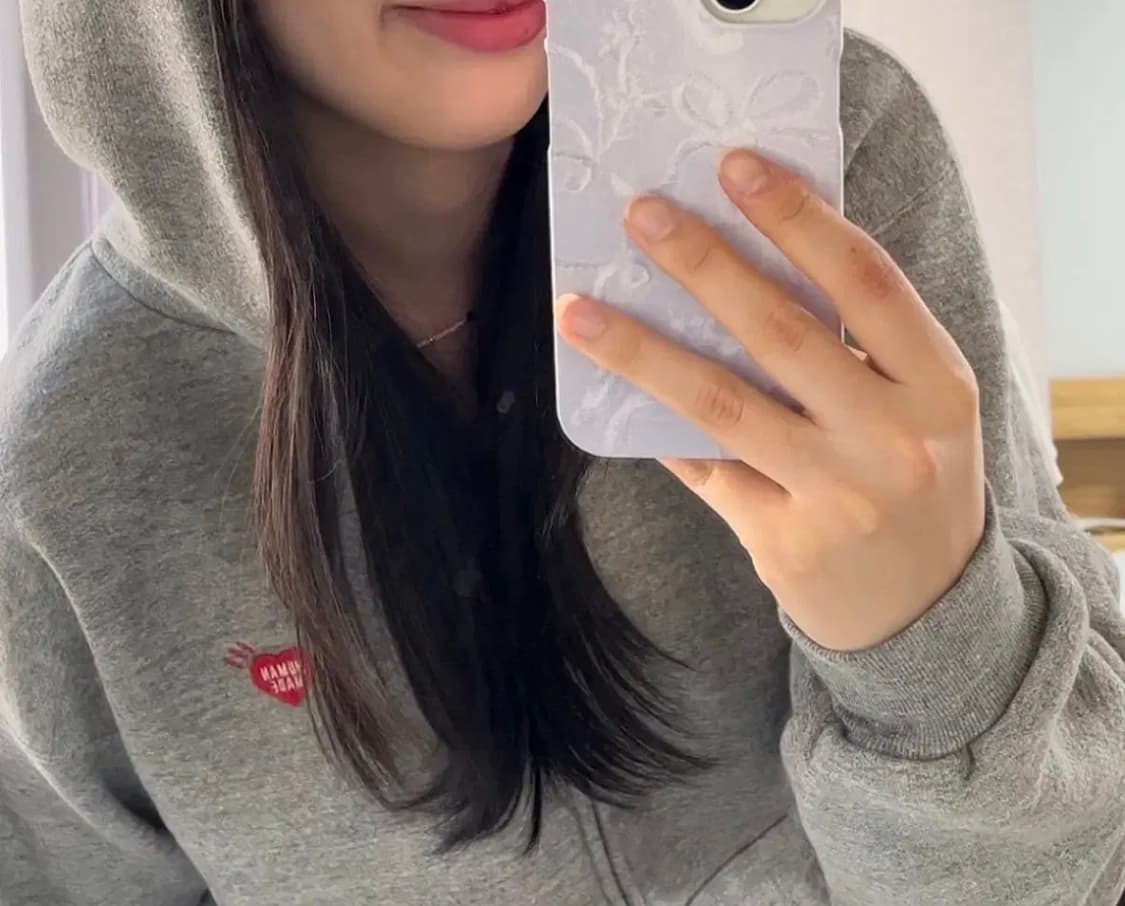 휴먼메이드 기모 후드집업 그레이 사이즈 S 상태 S급 상품이미지1