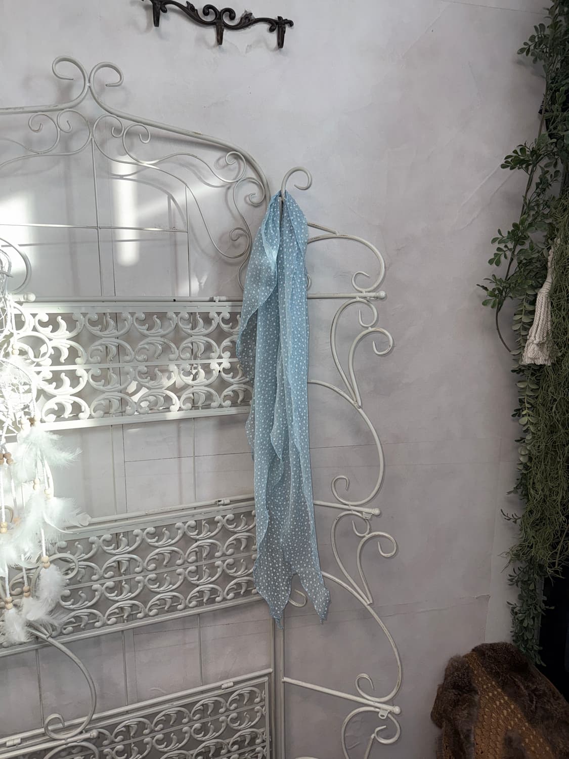 Mute sky blue mini floral scarf 상품이미지3
