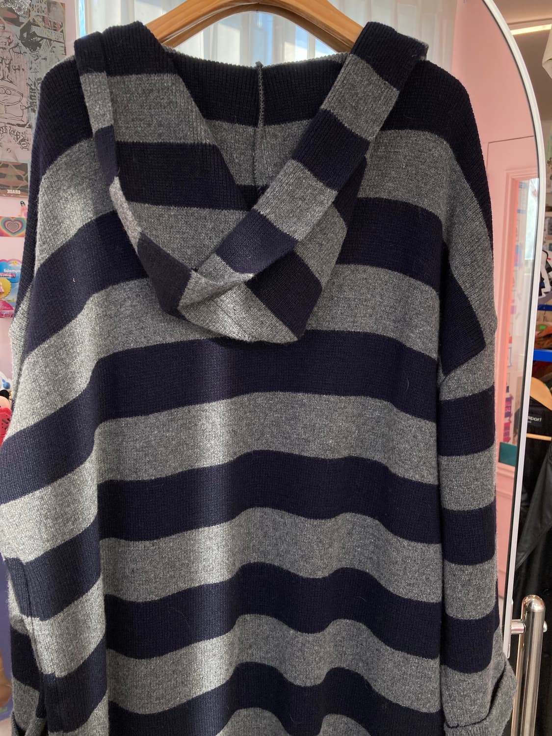 빈티지 스트라이프 롱 후디 가디건 상품이미지6