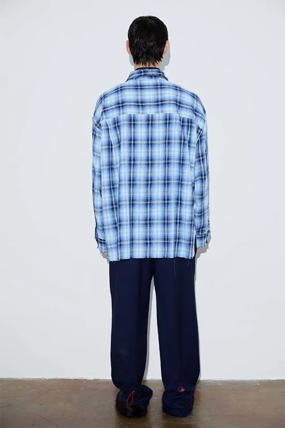 오디너리피플 블루 체크 셔츠 상품이미지3
