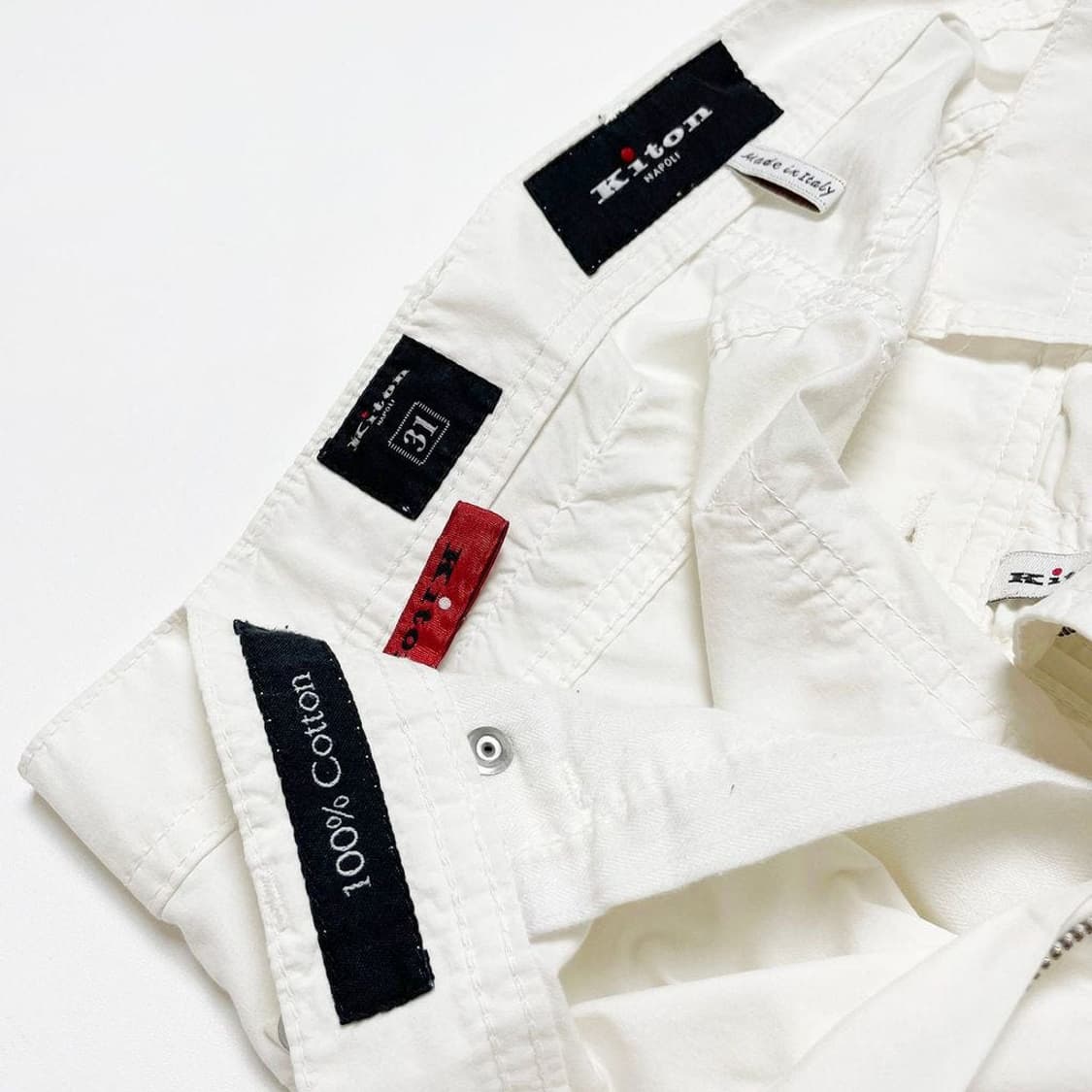 키톤 Kiton 테이퍼드 썸머 화이트 팬츠 PR1903 상품이미지4