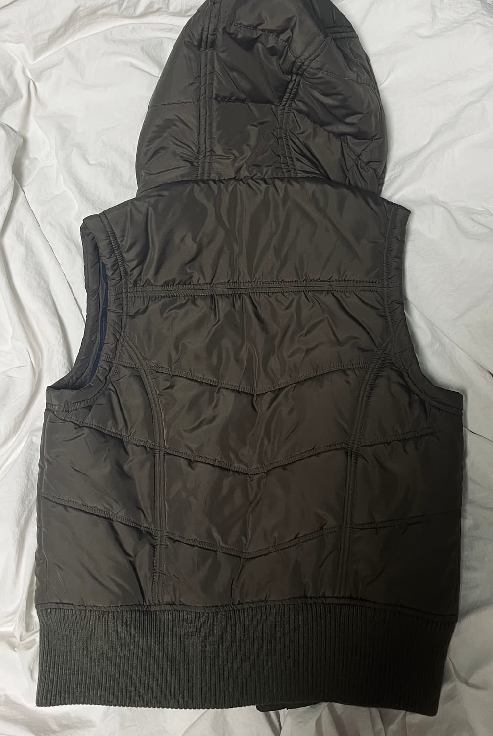 일본빈티지 후드 패딩조끼 브라운 상품이미지2