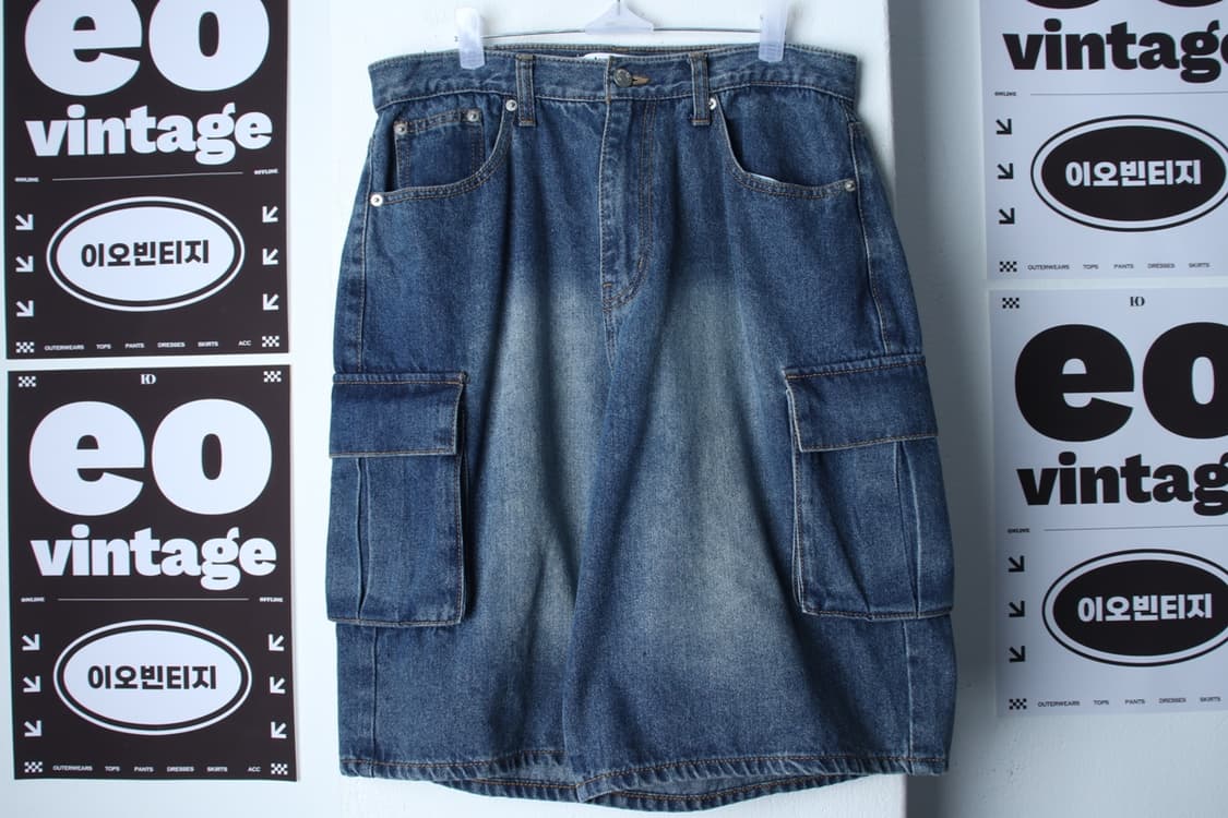 (L-XL) 어반드레스 반바지 팬츠 버뮤다 카고 데님 청-P1P10243 상품이미지2
