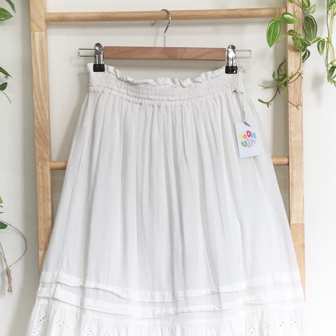 JPN/ 화이트 펀칭 레이스 롱 스커트 화이트롱스커트 모리걸롱스커트  상품이미지2