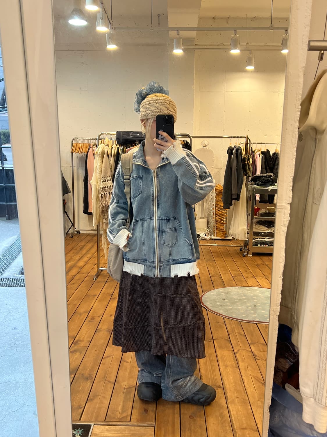 데님 화이트 라인 자켓 상품이미지3