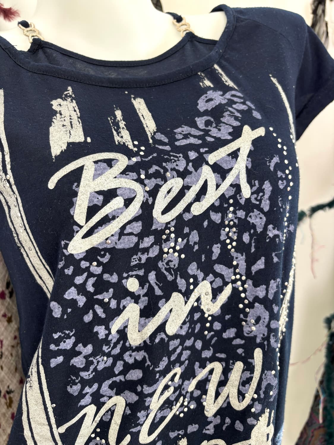 Y2k 블루 더스크 프린팅 티 상품이미지5