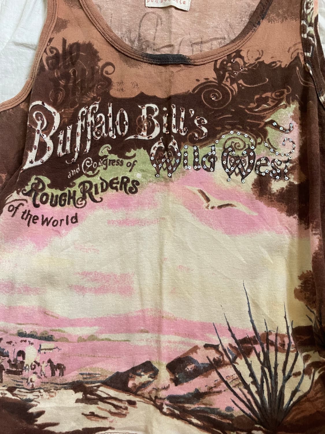 빈티지 웨스턴 그래픽 슬리브리스 상품이미지2