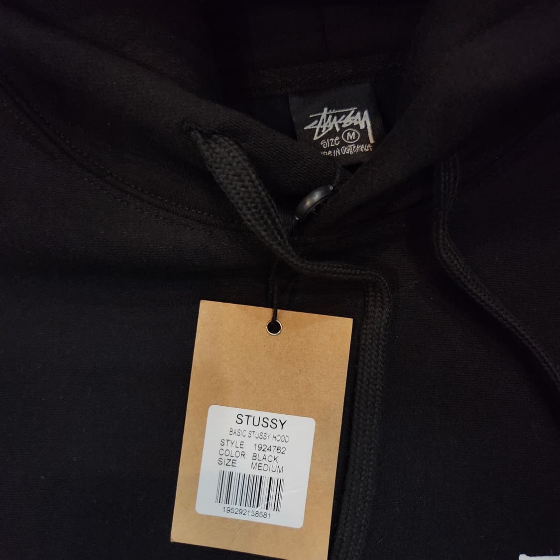 스투시 베이직 후드 블랙 M 100 상품이미지2