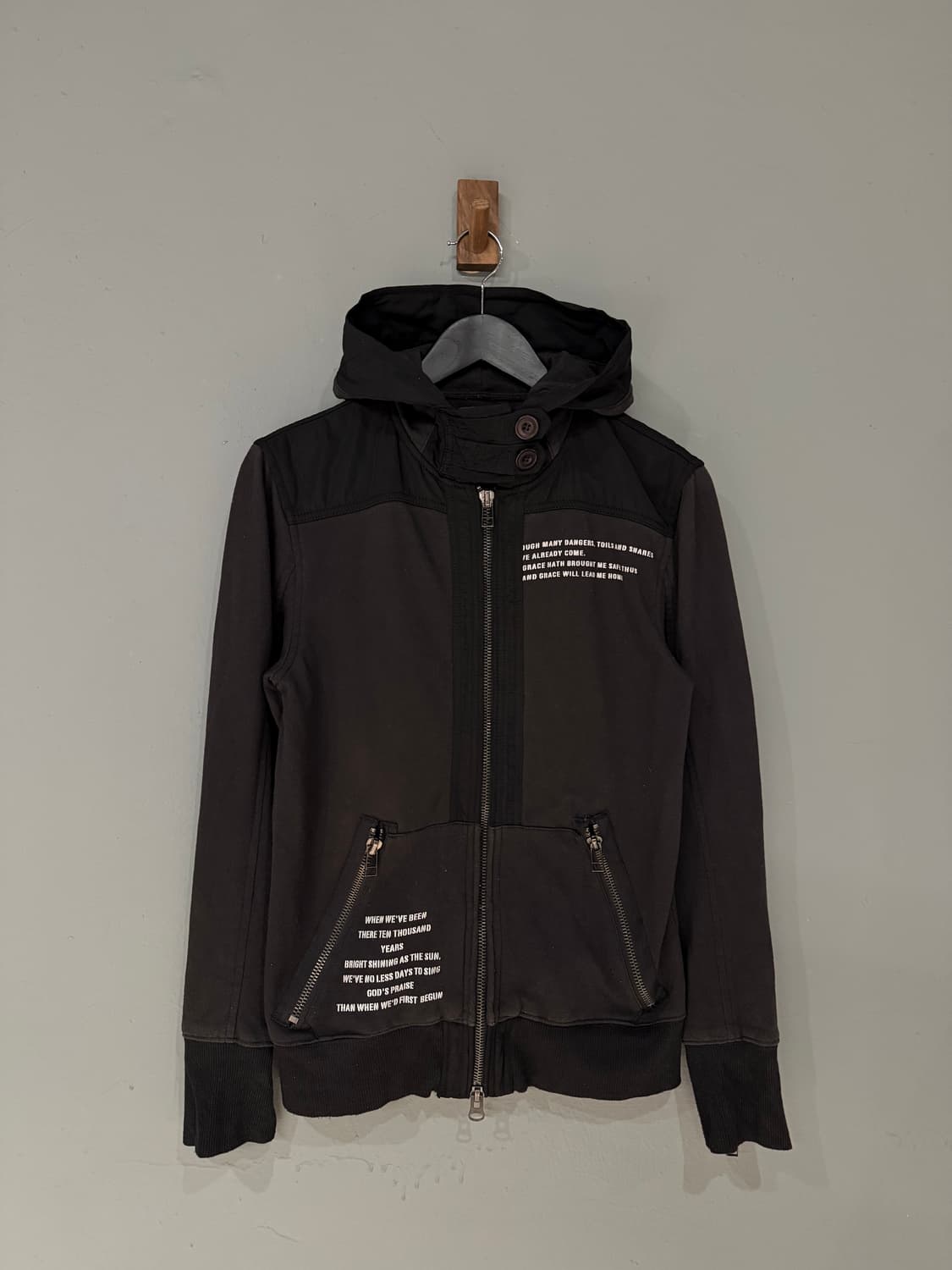 Jack rose lettering detail hood zip-up 상품이미지5