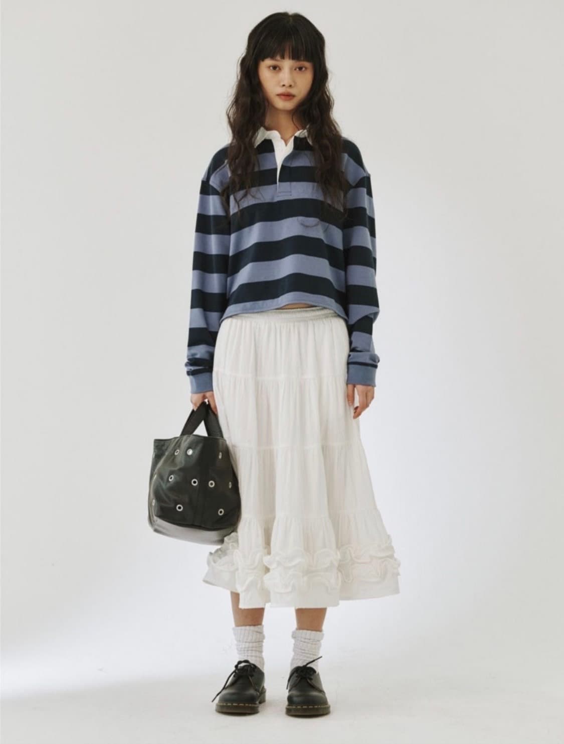 플리즈프로젝트 미들 프릴 스커트 화이트 상품이미지1