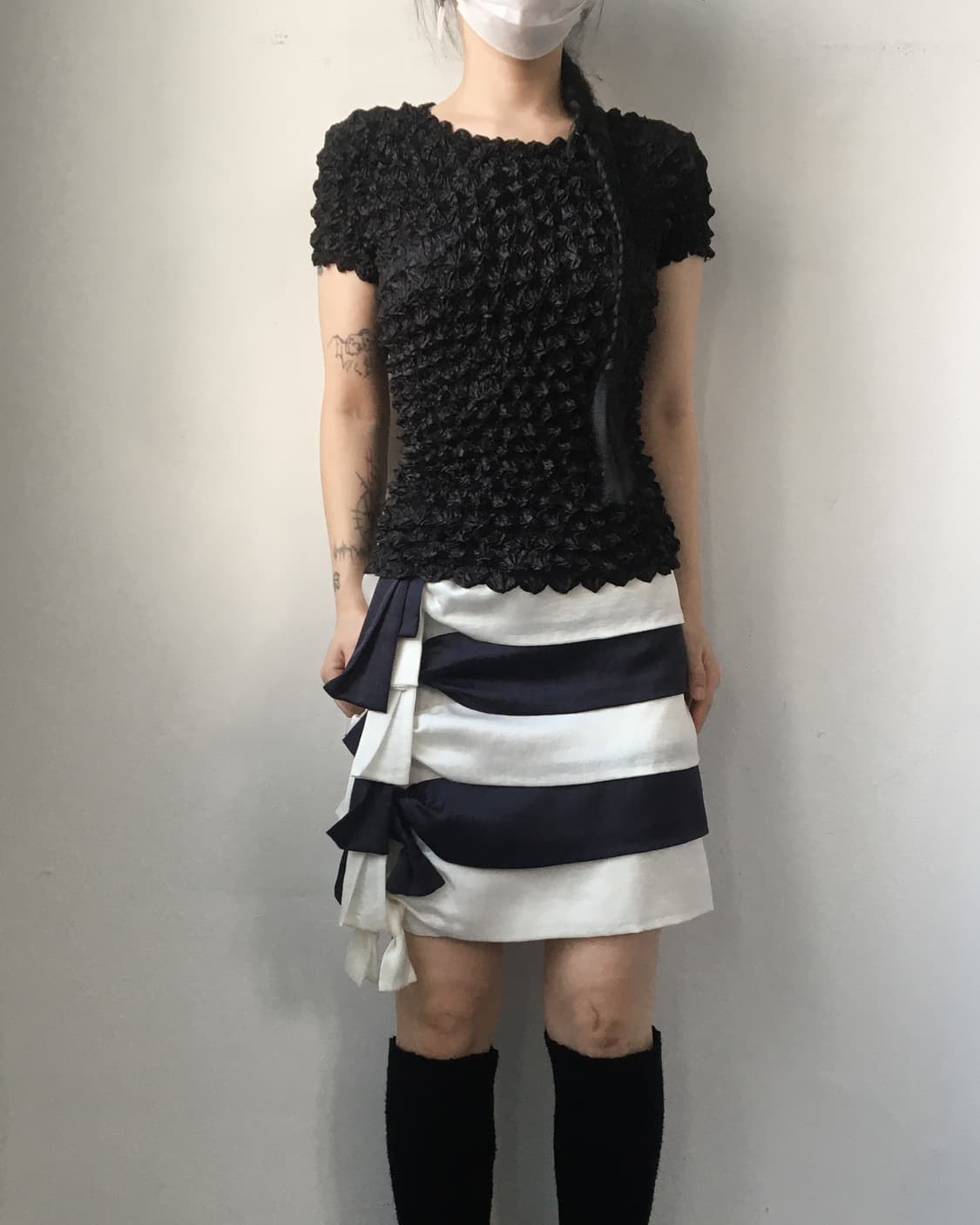 Sied tied point layer mini skirt 상품이미지4