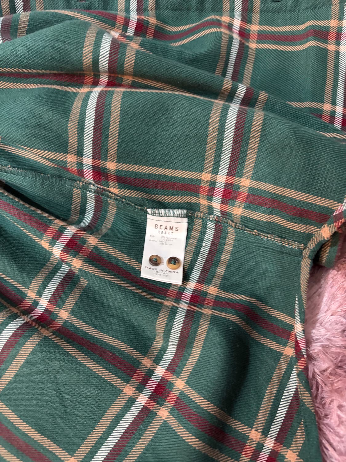 빔즈 하트 오버핏 코듀로이 체크 셔츠 상품이미지6