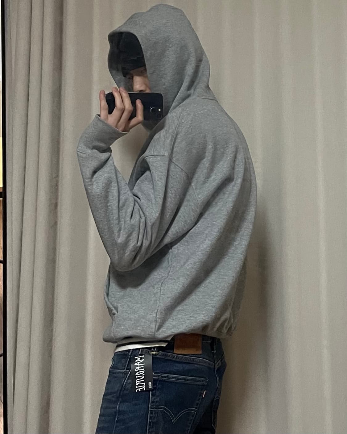 인템포무드 해비 코튼 썸홀 후디 L 상품이미지5