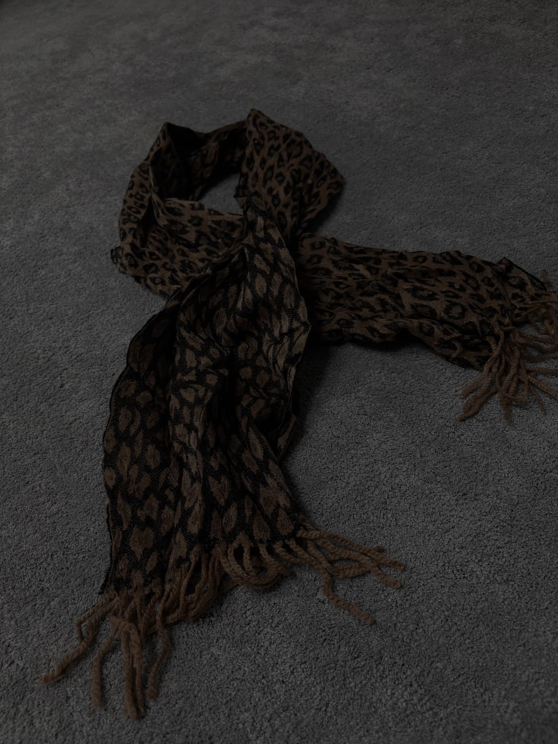 Vintage v-kei punk mood leopard scarf 상품이미지3