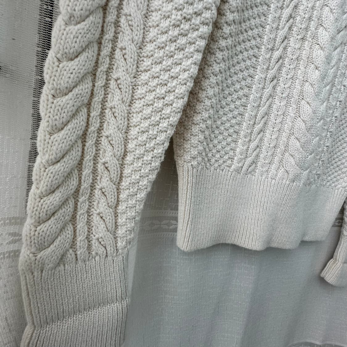GAP 갭 아이보리 긴팔 케이블 니트 트셔츠 XS 상품이미지9