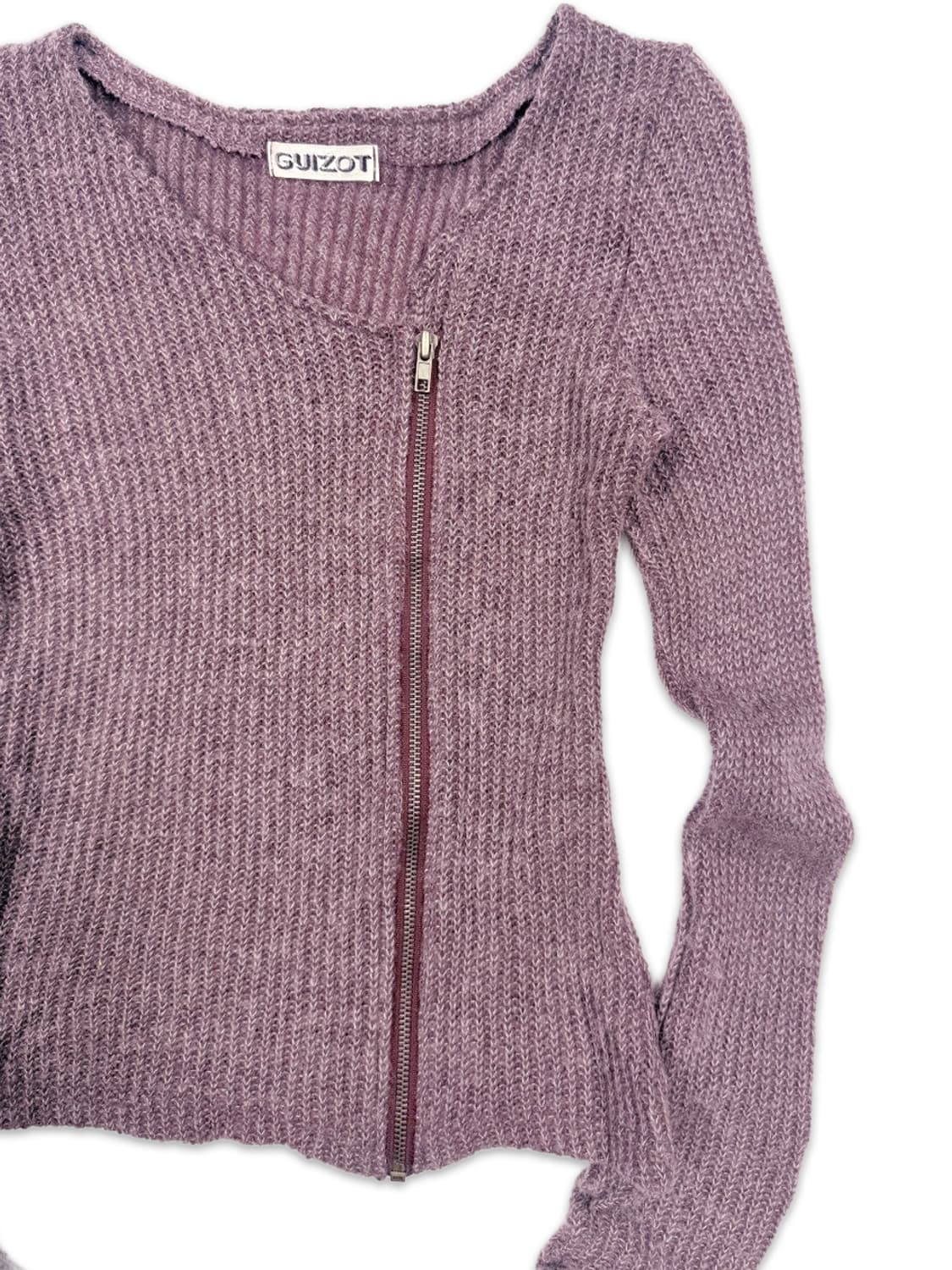 빈티지 GUIZOT 핑크 퍼플 지퍼 니트 상품이미지5