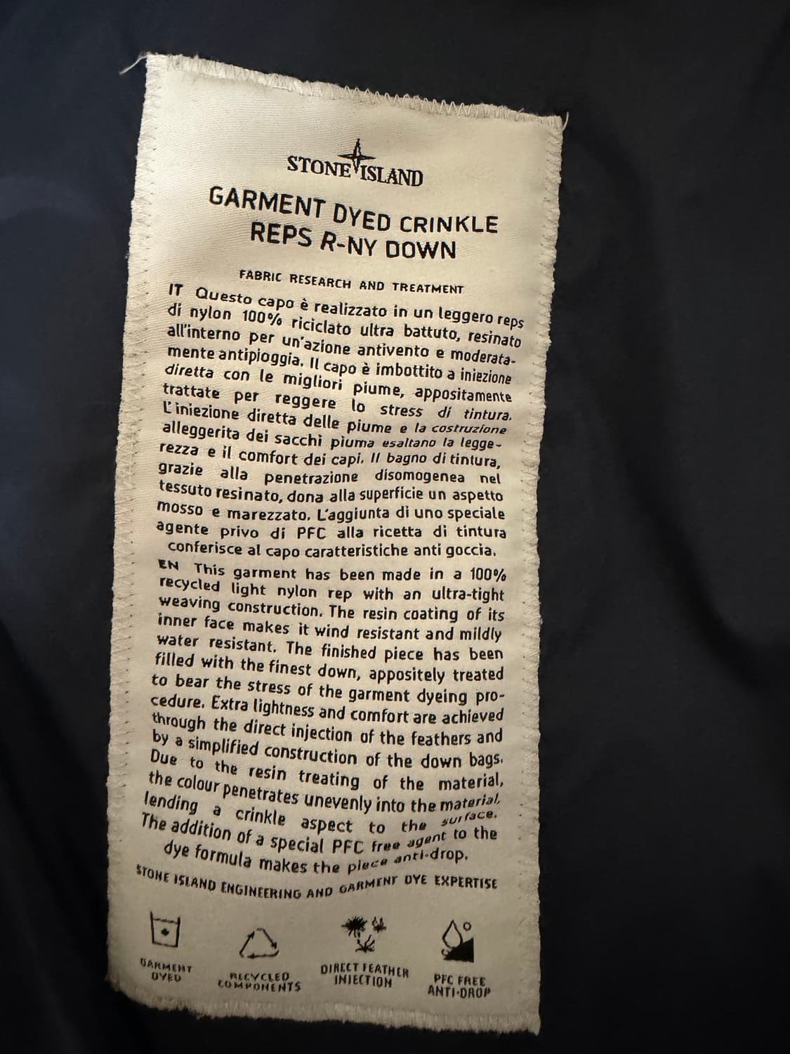스톤아일랜드 22fw 크링클랩스 후드 패딩 m 상품이미지3