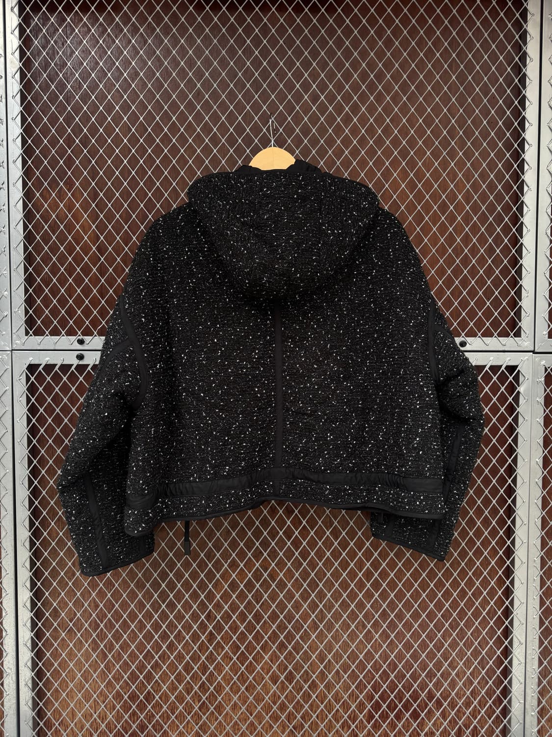 zara 자라 블랙 트위드 보카시 누빔 크롭 후드 자켓 L 상품이미지5