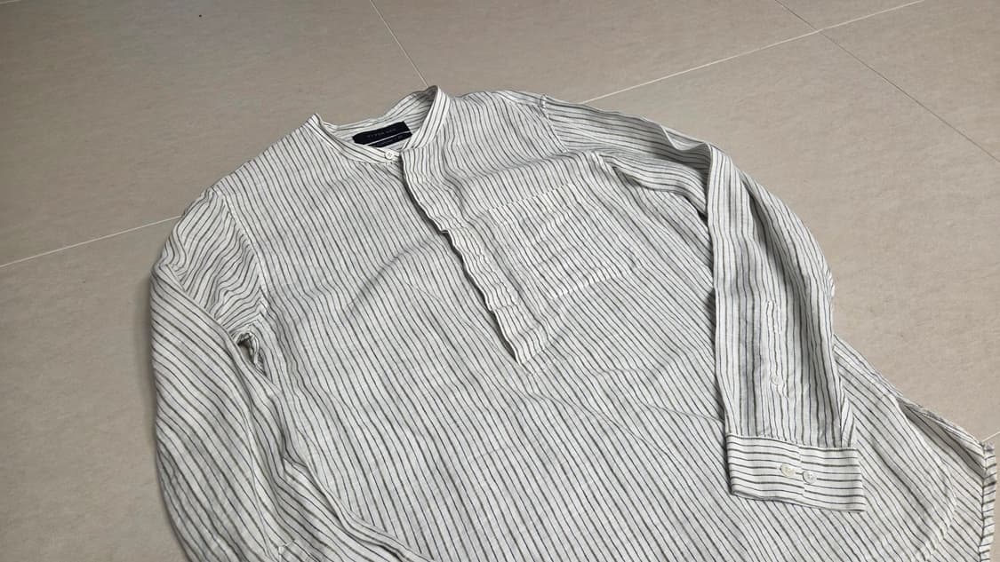 티아이포맨  차이나카라 아노락 스트라이프 셔츠 상품이미지4