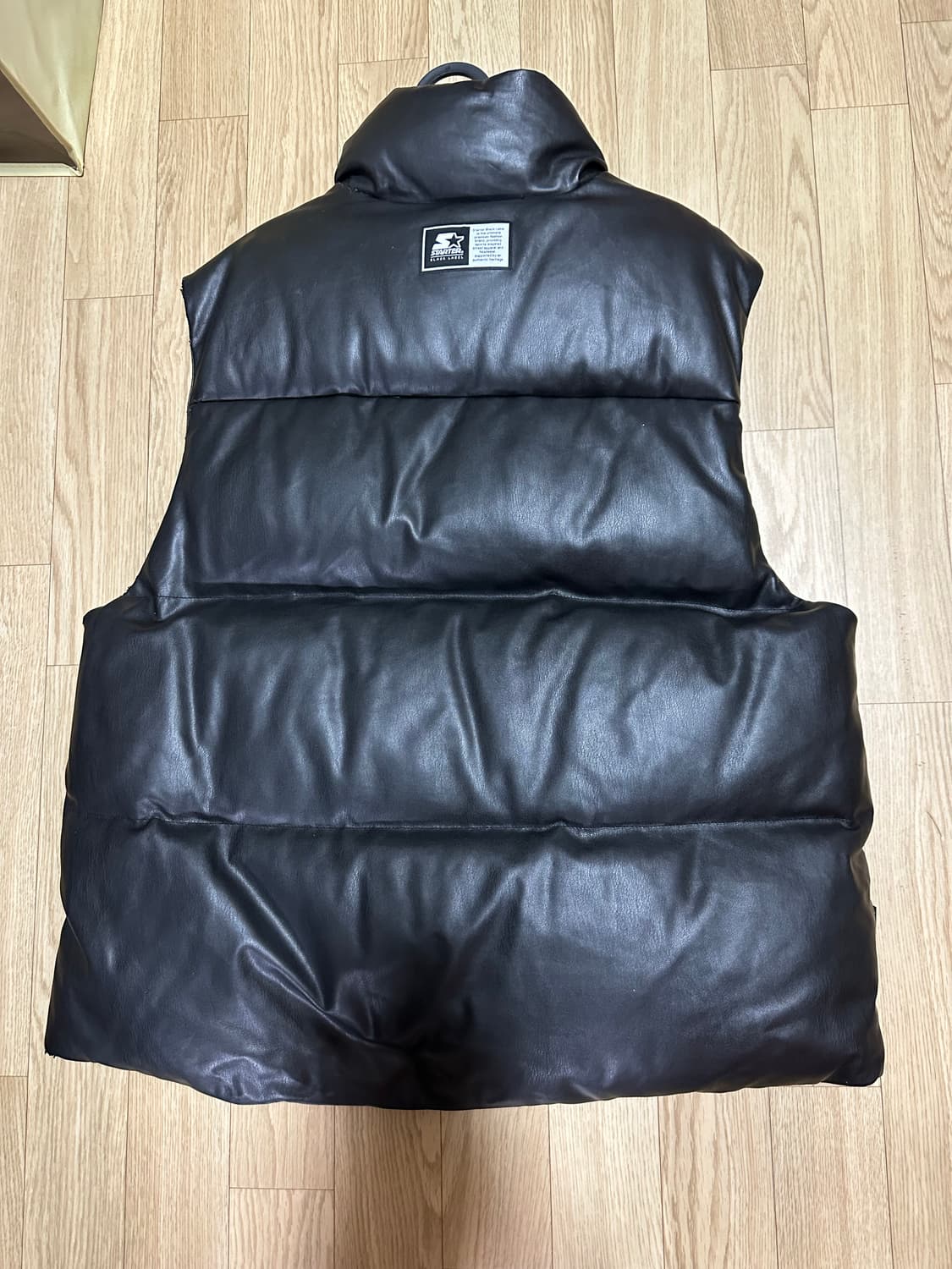 스타터 블랙 레더 패딩 조끼 L 상품이미지2