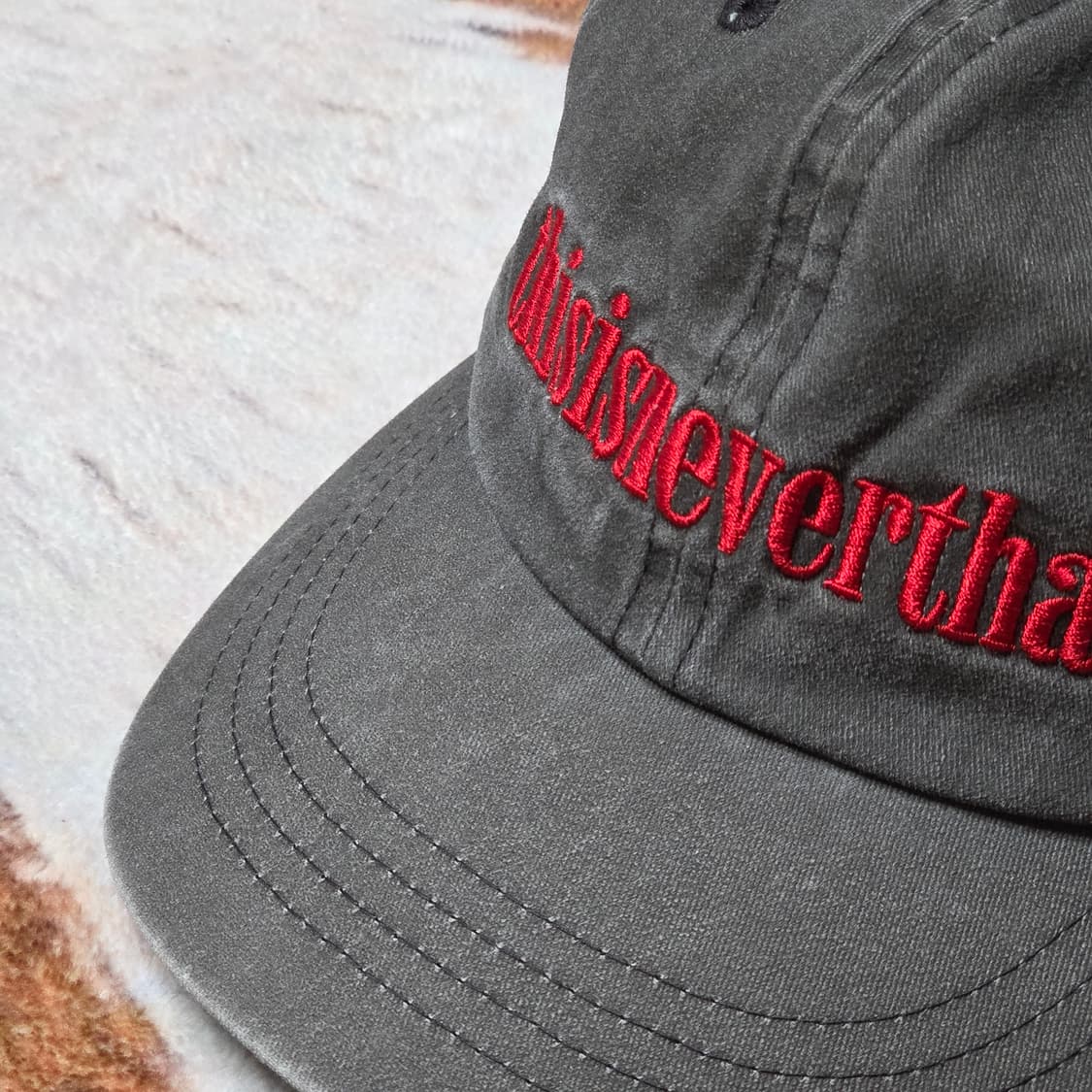 디스이즈네버뎃 워시드 데님 볼캡 상품이미지2