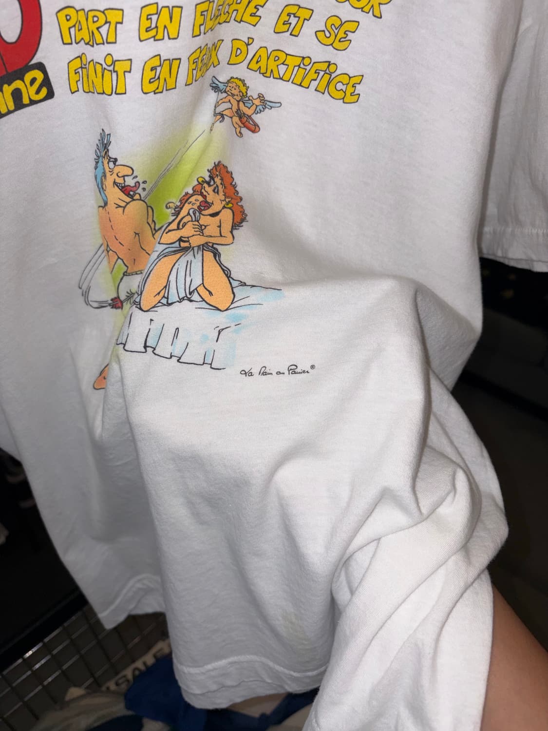 90‘s France Erotic cartoon humor print T 상품이미지7