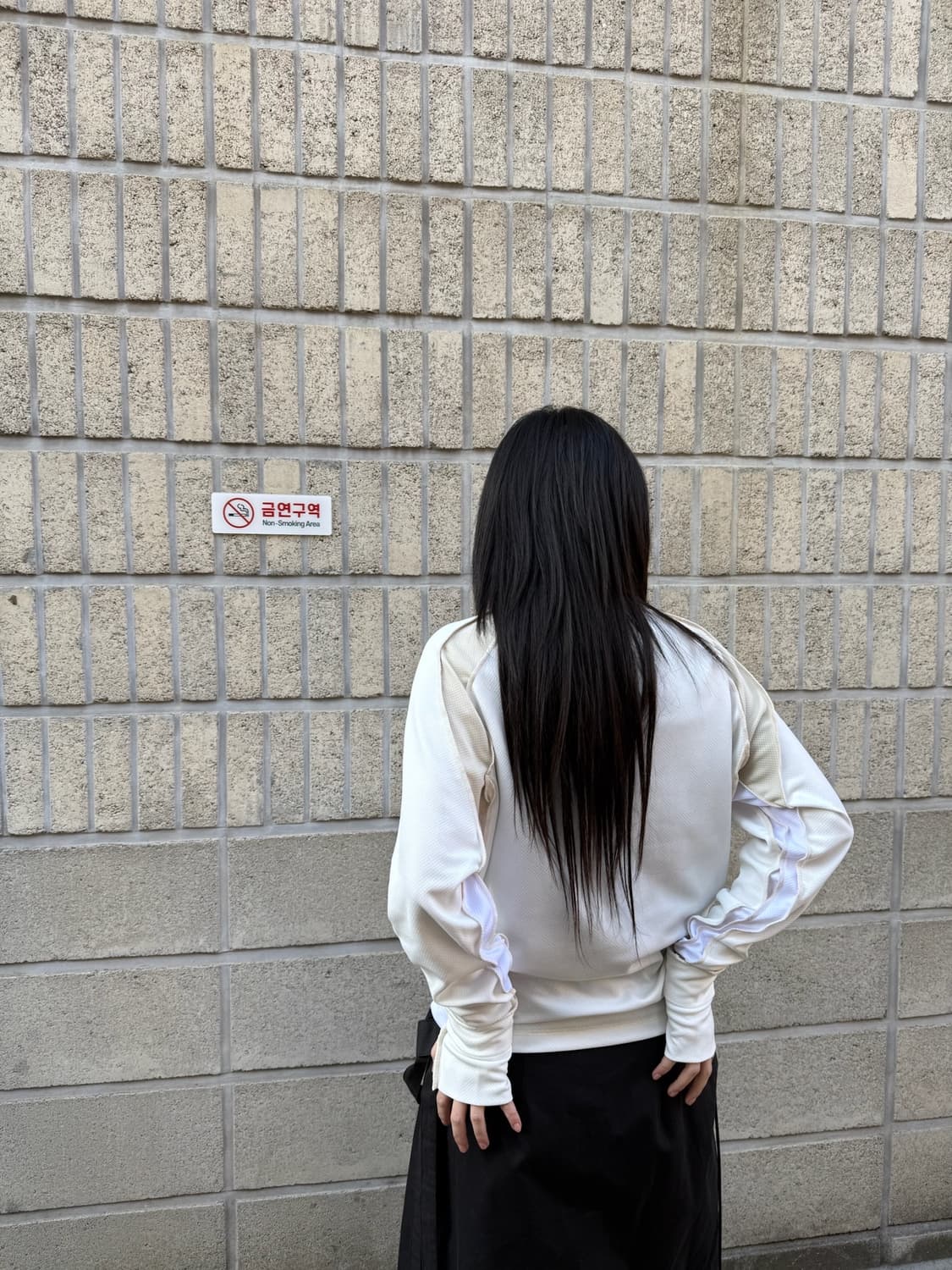 혜인 서 화이트 하프집업 져지 롱 슬리브 상품이미지8