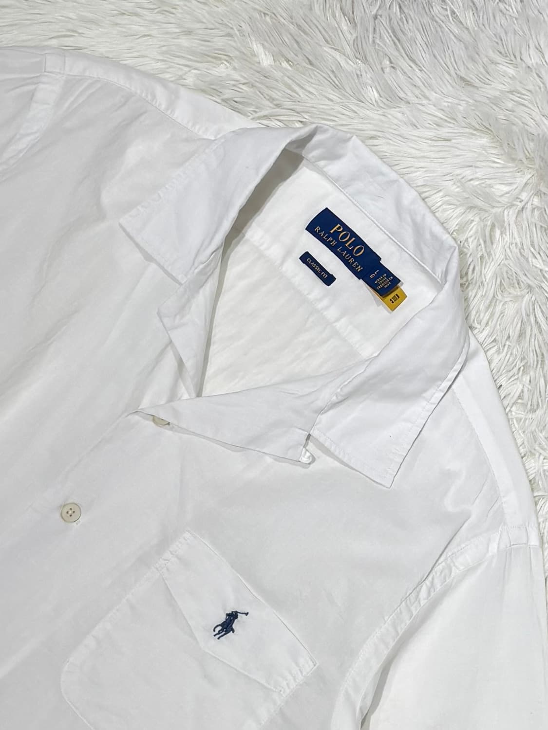 폴로랄프로렌 qr 네이비포니 화이트 반팔 셔츠 상품이미지4