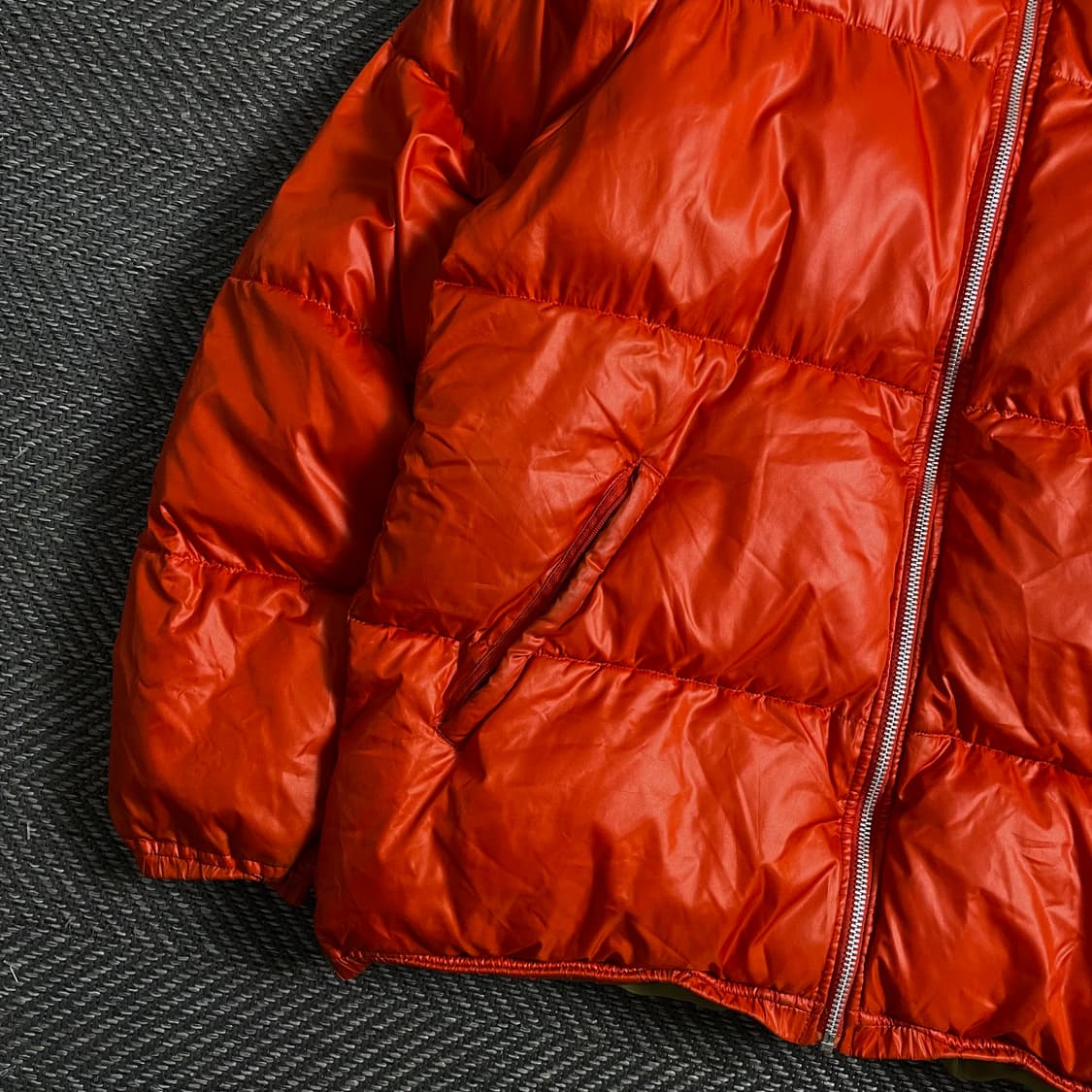 00s 아디다스 트레포일 올드스쿨 유광 패딩 오렌지o 4266 상품이미지3