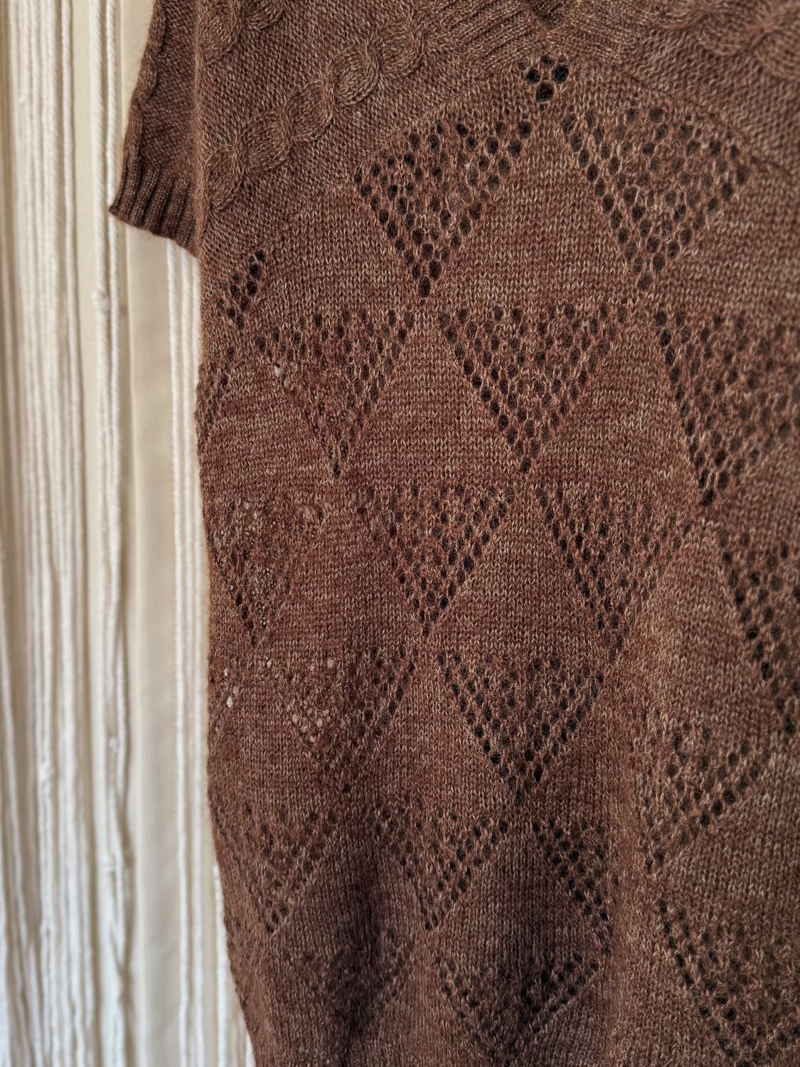 Cable Crochet V-Neck Knit 0024 상품이미지10