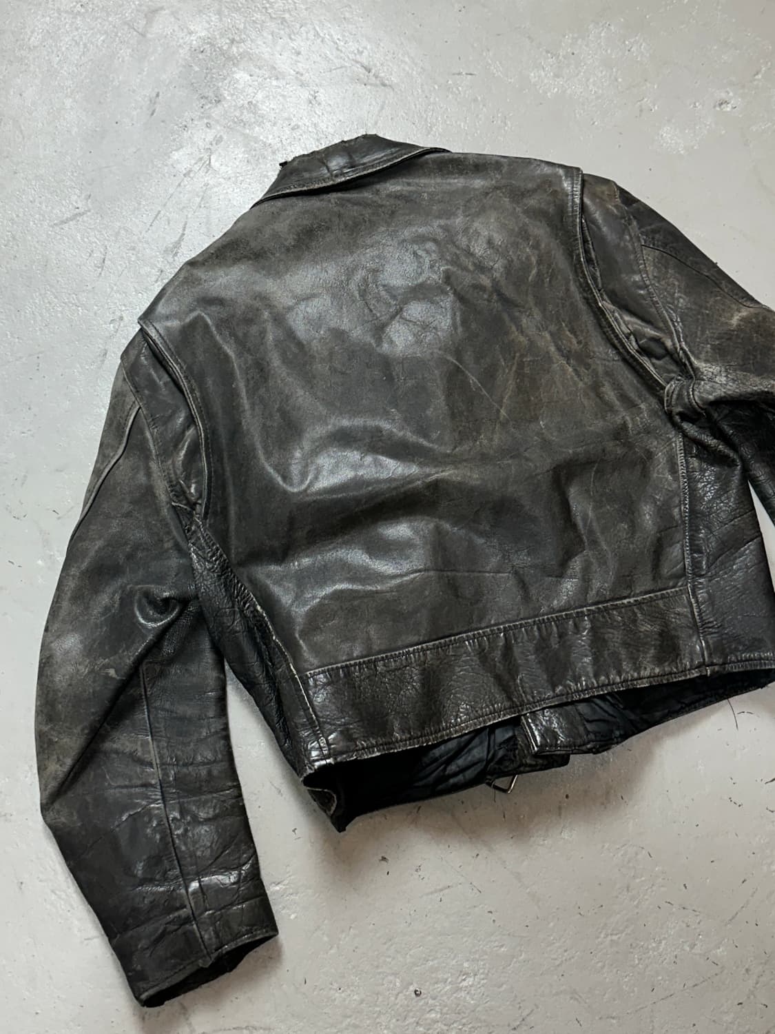 80's 디스 레더 자켓 빈티지 라이더 자켓 상품이미지6