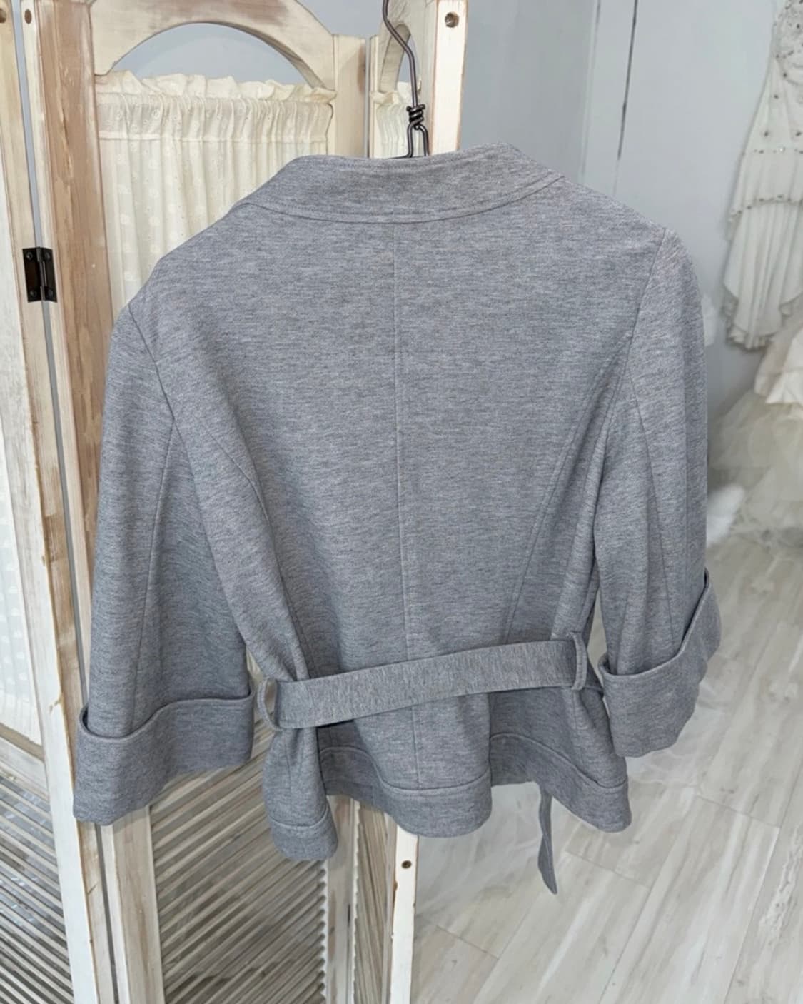 Light gray cotton half coat 상품이미지10