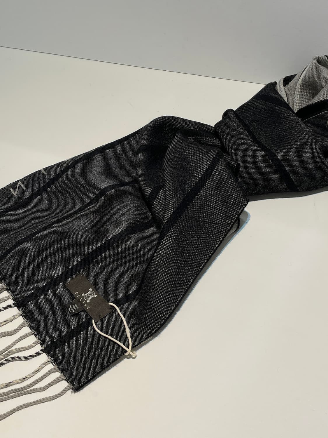 셀린느 CELINE 이태리 배색 울 숄 목도리 A1538 상품이미지2