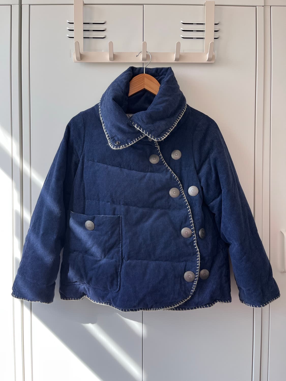 Nadesico 하이넥 사선 버튼 패딩 점퍼 상품이미지1