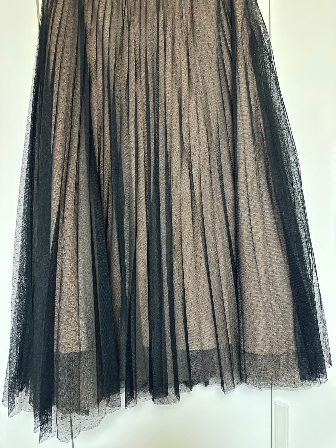 오르 블랙 튤 스커트 롱 플리츠 샤스커트 상품이미지3