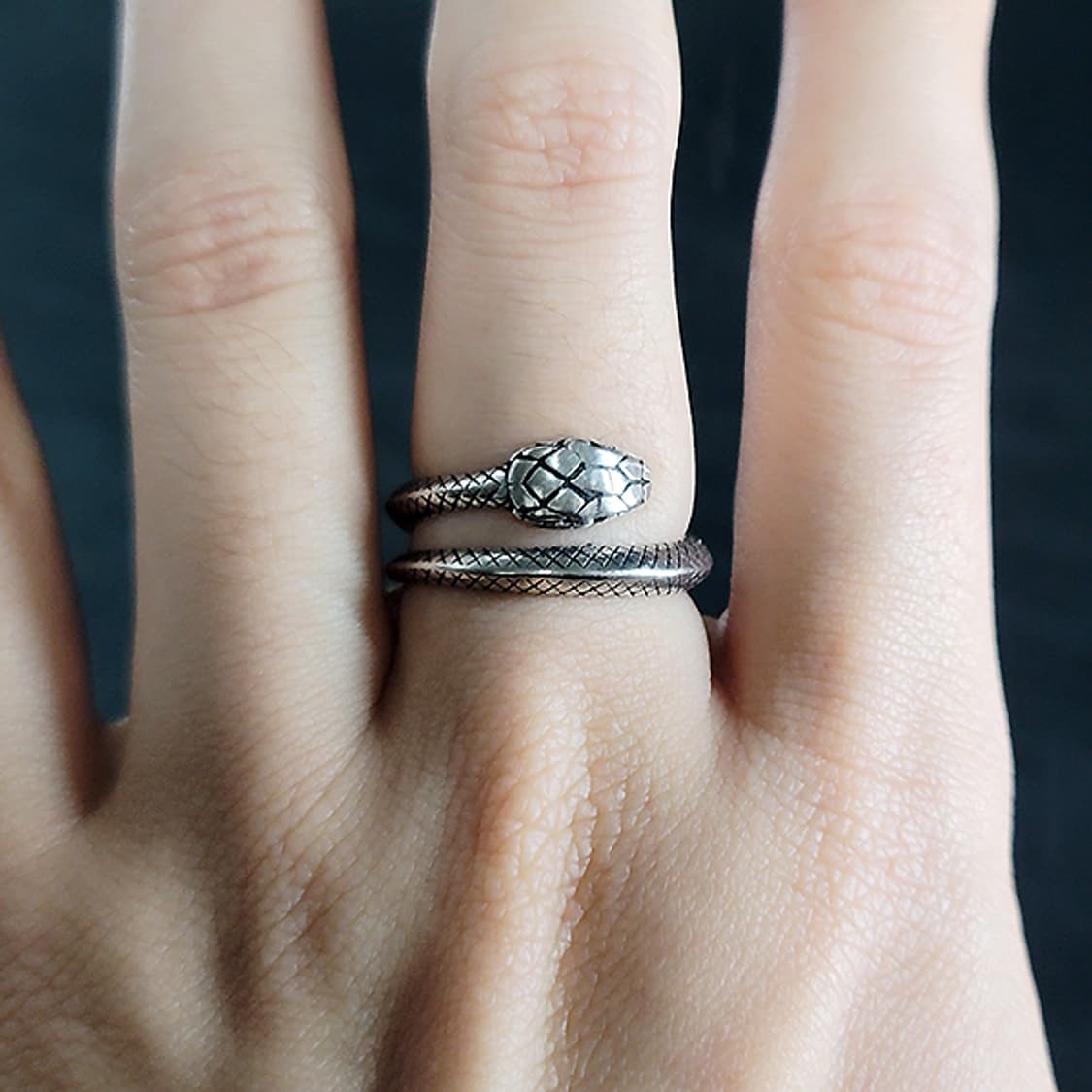 Coil Snake 실버 남자 엔틱 빈티지 명품 뱀 반지 상품이미지7