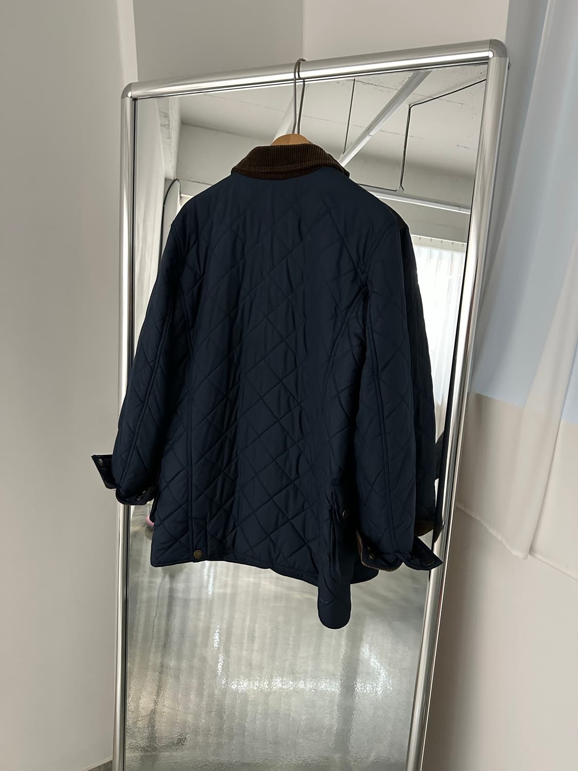 폴로 랄프로렌 캠튼 퀼팅 헌팅 자켓 코듀로이 스웨이드 타탄 체크 네이비 상품이미지2