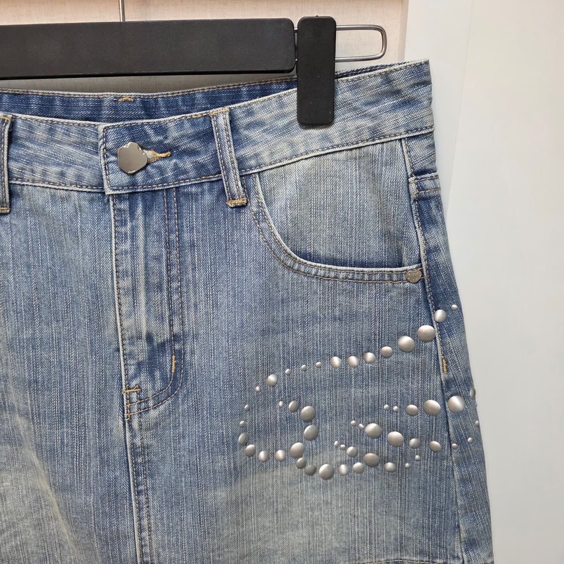 YaWhat 엔젤 워싱 데님 스커트  상품이미지3