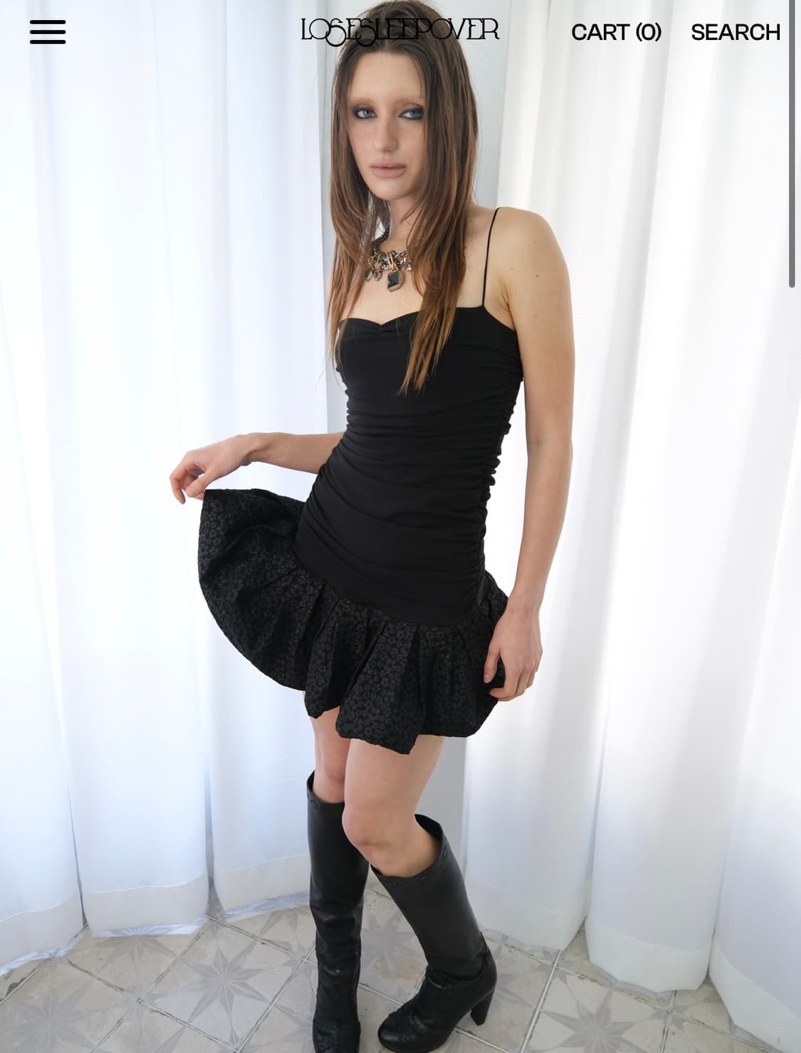 LOSESLEEPOVER Shirred Petal Mini Dress S 상품이미지2