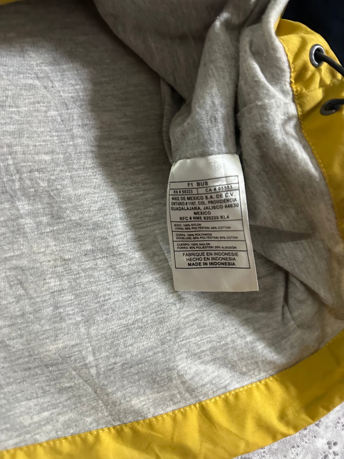 00s Nike 올드스쿨 옐로우 네이비 배색 후드 바람막이 상품이미지5