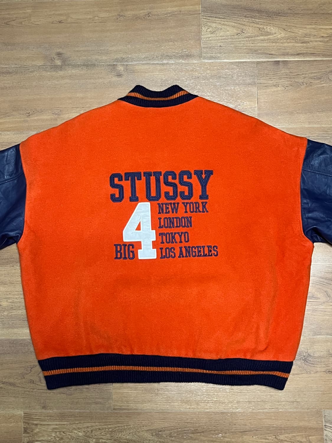 90s 빈티지 스투시 big 4 바시티 자켓 상품이미지3