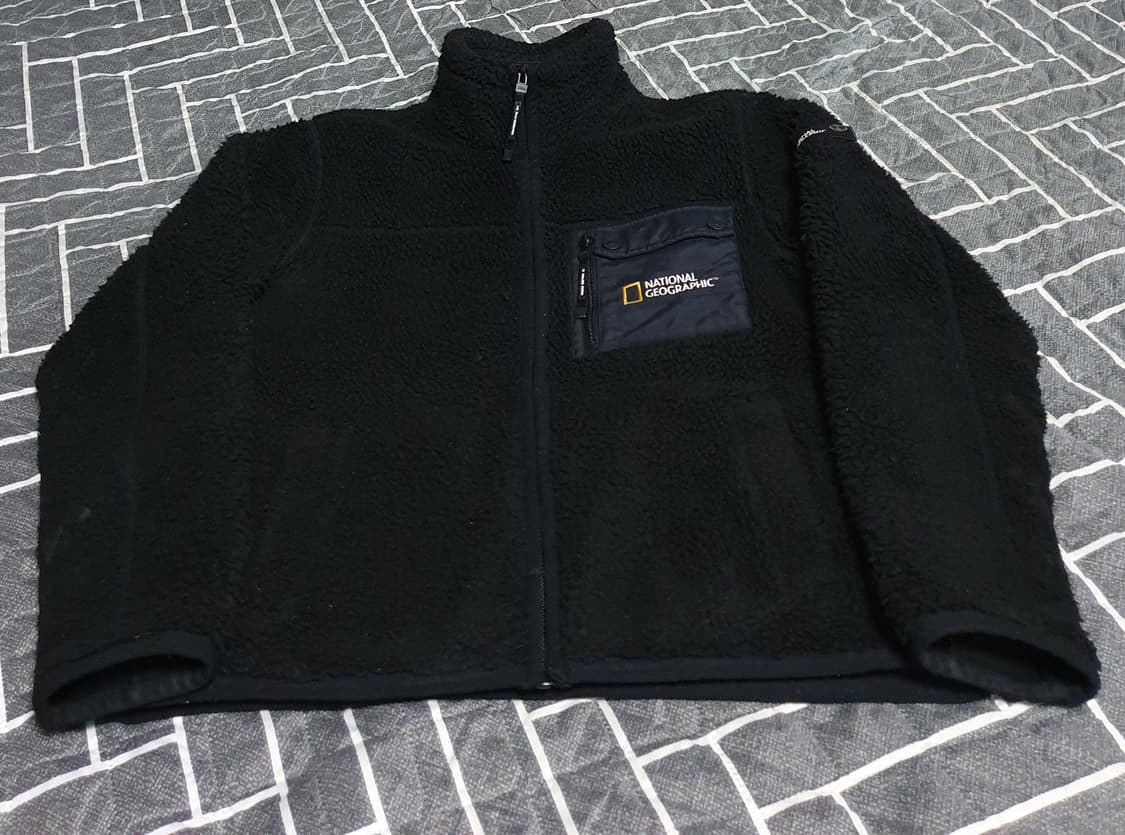 내셔널지오그래픽 스탠드넥 뽀글이 짚업자켓 블랙 (S) 상품이미지1