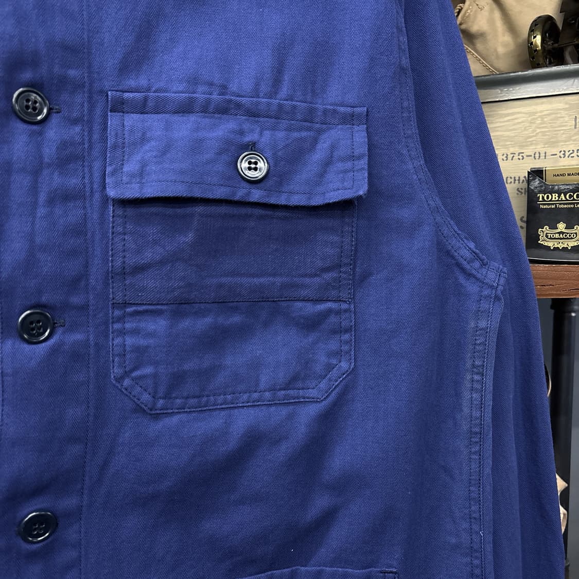 80s 클래식 헤링본위빙 4포켓 프렌치워크자켓 N558 상품이미지5